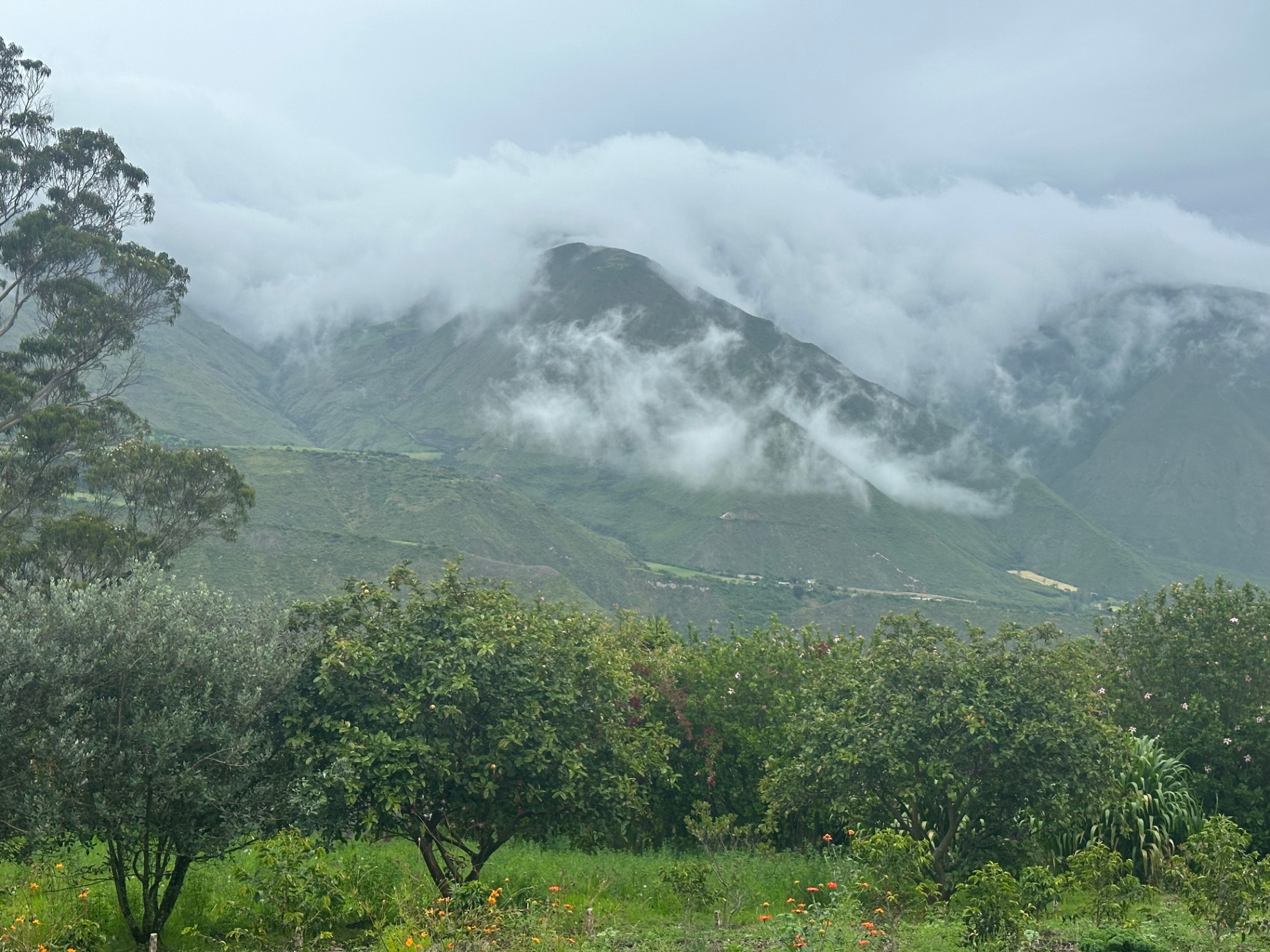 Cloud spilling over the Andes above Cahuasquí